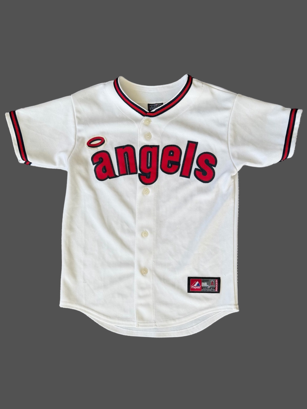 Los Angeles Angels (CA/Anaheim) ‘70’s Vintage Majestic Throwback Baseball Jersey